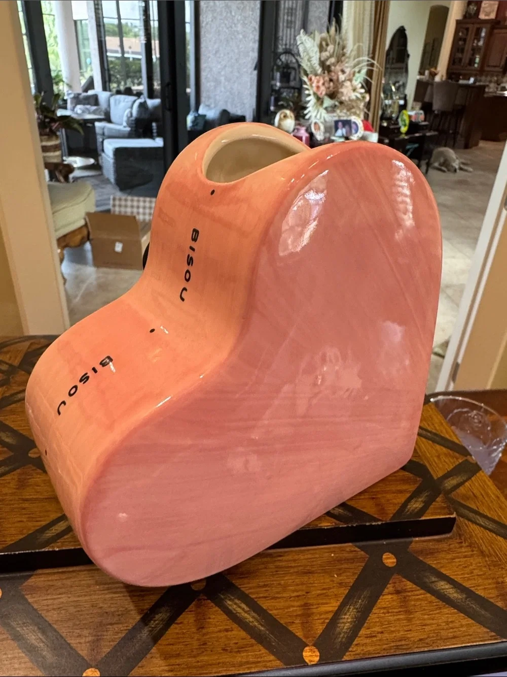 Anthropologie White Heart Vase